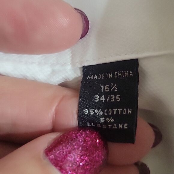 John Varvatos Crisp White Dress Shirt, Size 16.5 - 34/35 Slim Fit - Picture 4 of 4